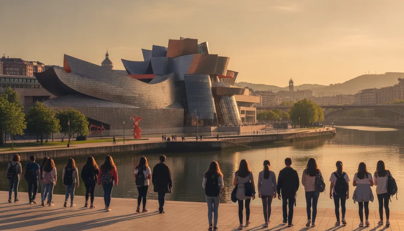 Museo Guggenheim de Bilbao junto a la ría