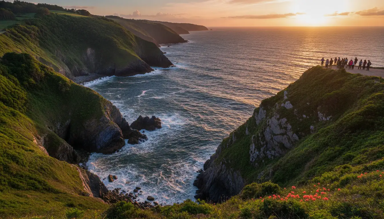 Costa verde de Asturias con acantilados