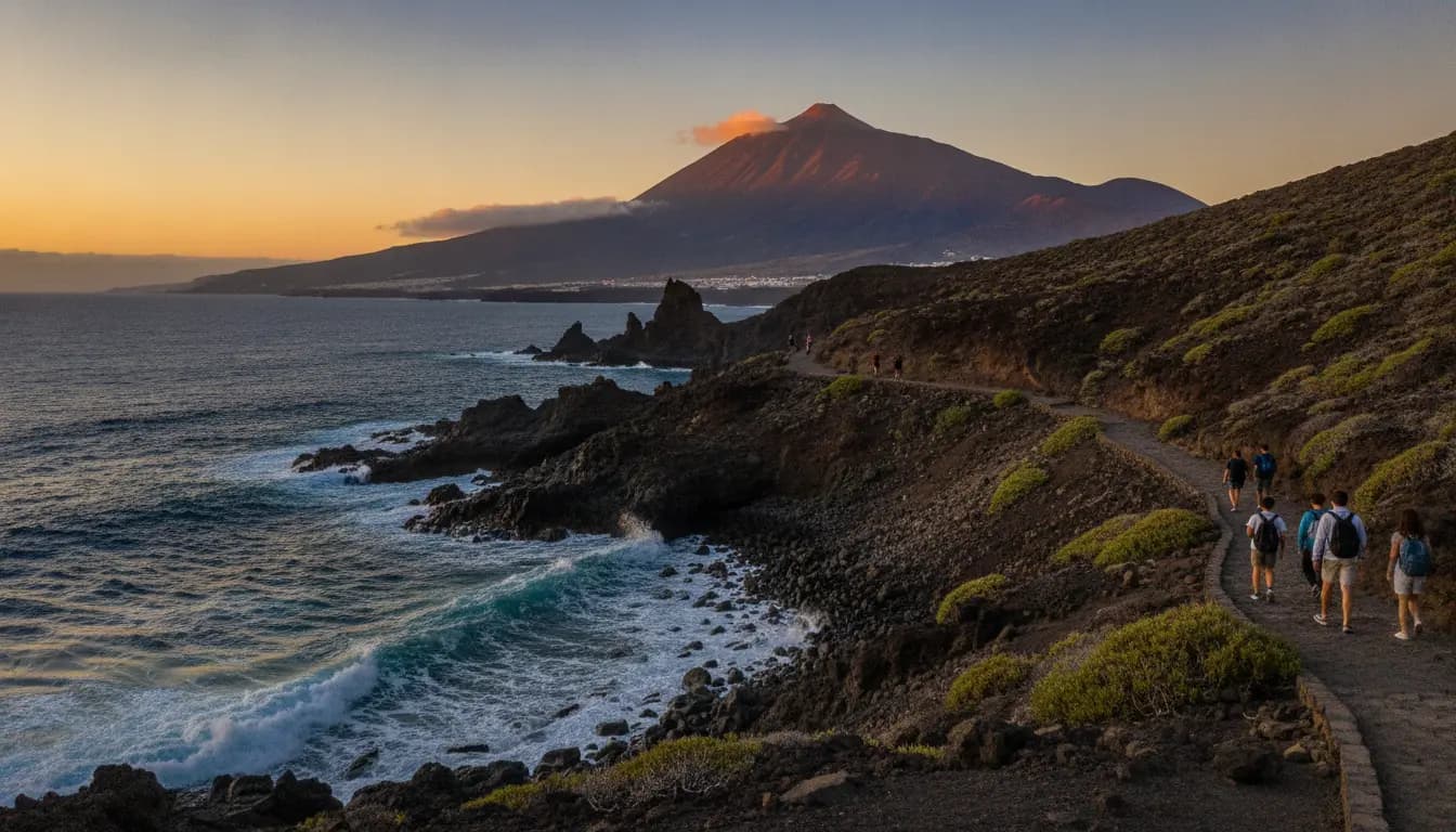 Costa volcánica de Tenerife con el Teide al fondo